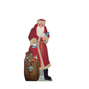 Red Suited Santa with a Sled